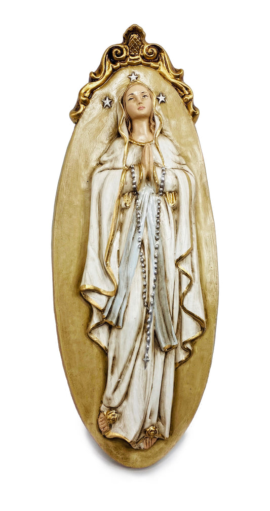 Our Lady of Lourdes Plaque - 17 in. - Unique Catholic Gifts