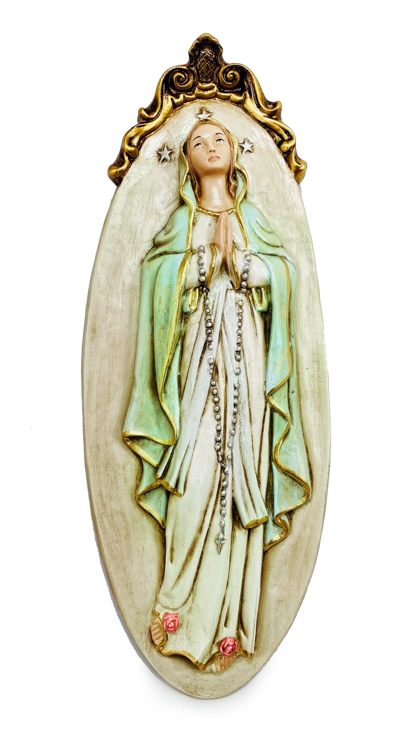 Our Lady of Rosary Plaque - 17 in. - Unique Catholic Gifts