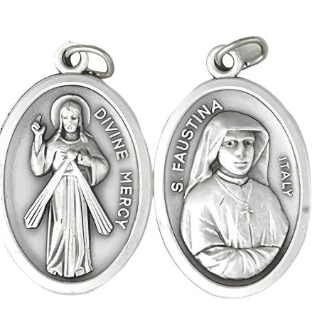 Divine mercy/ St. Faustina Double Sided Oxi Medal 1" - Unique Catholic Gifts