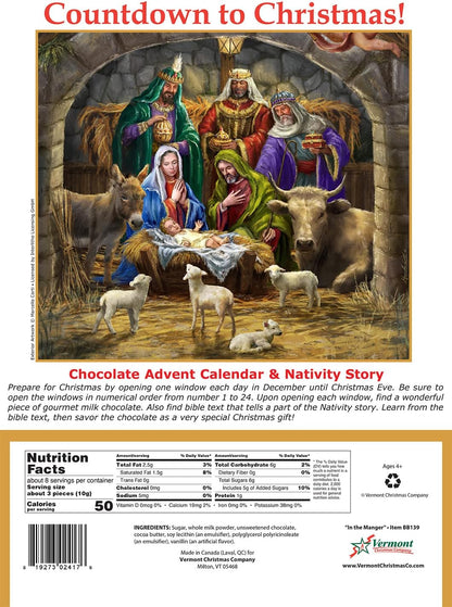 In the Manger Chocolate Advent Calendar with Nativity Story (Countdown to Christmas) - Unique Catholic Gifts