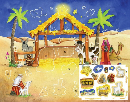 Advent Calendar Starlit Stable Sticker - Unique Catholic Gifts