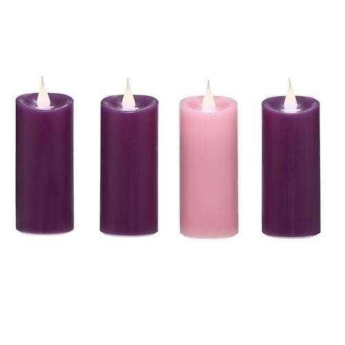 LED Lighted Christmas Advent Votive Candles ( set of 4) - Unique Catholic Gifts