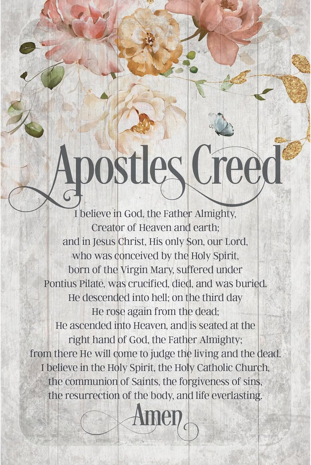 Apostles Creed Wood Standing/Wall Plaque 6"x9" - Unique Catholic Gifts