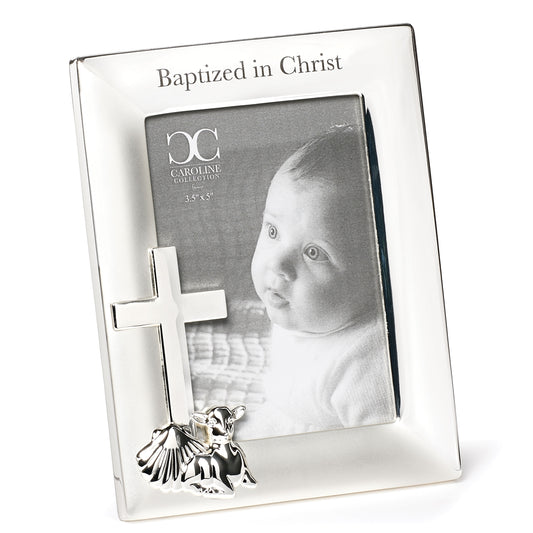 Baptized in Christ Silver Baptism Frame 6 3/4"