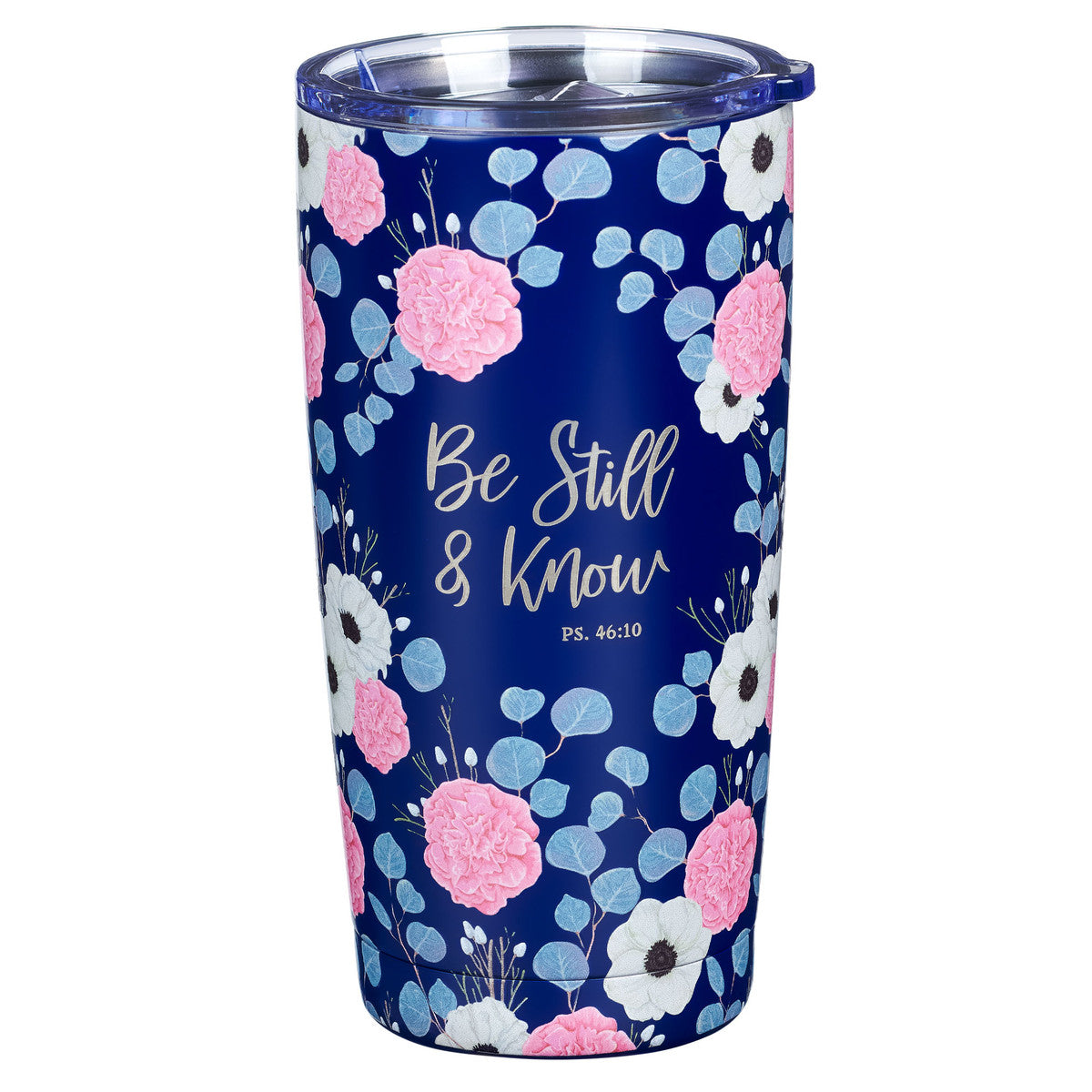 Be Still & Know Stainless Steel Travel Mug with Stainless Steel Straw - Psalm 46:10 - Unique Catholic Gifts