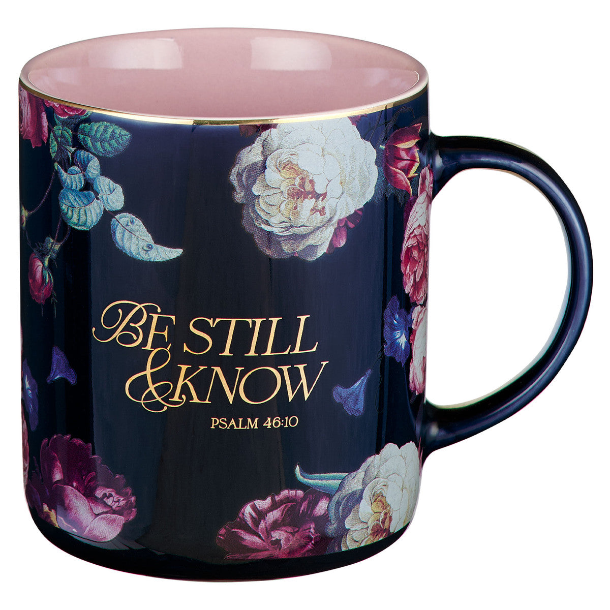 Be Still and Know Floral Ceramic Mug - Psalm 46:10 - Unique Catholic Gifts