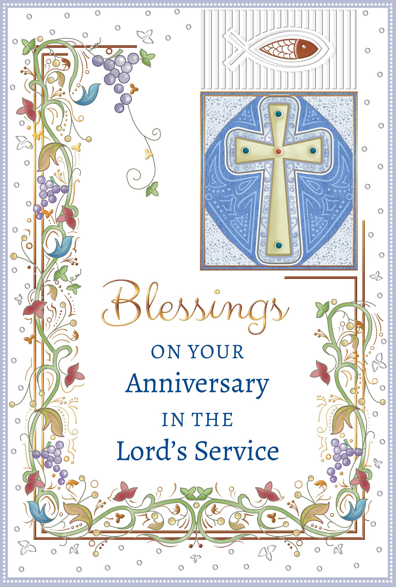 Blessings On The Anniversary  in the Lord's Service Greeting Card - Unique Catholic Gifts