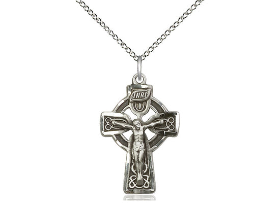 Sterling Silver Celtic Crucifix (1 x 5/8")