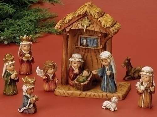 11 Piece Stable and Nativity Set (8") - Unique Catholic Gifts