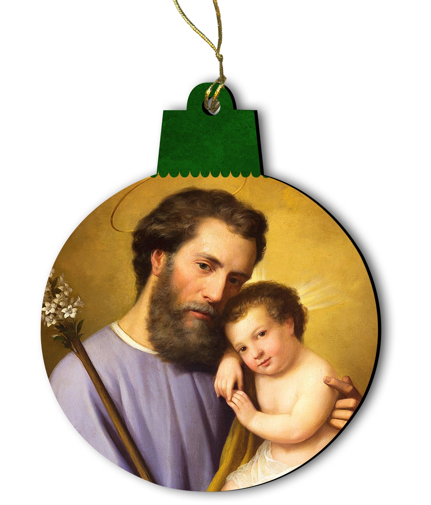 Commemorative St. Joseph Wood Ornament 2 3/4"