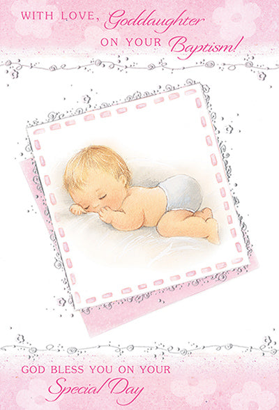 With Love  Granddaughter On Your Baptism Greeting Card - Unique Catholic Gifts