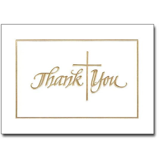 Gold Cross Thank You Notes