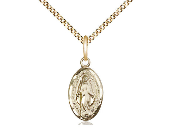 Gold Filled Miraculous Medal Pendant 5/8" - Unique Catholic Gifts