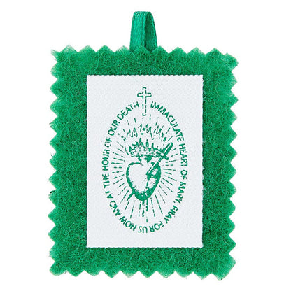 Cordless Green Scapular with Card