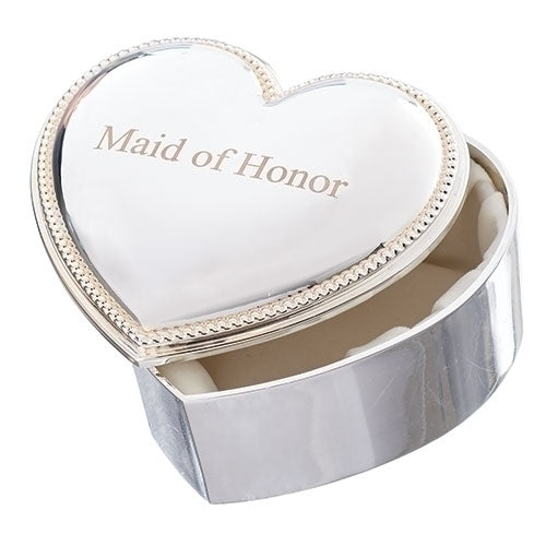 Heart Shaped  "Maid of Honor" Keepsake Box  2 1/2"