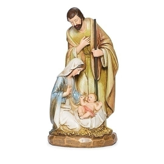 Holy Family Carved Wood Look 8"