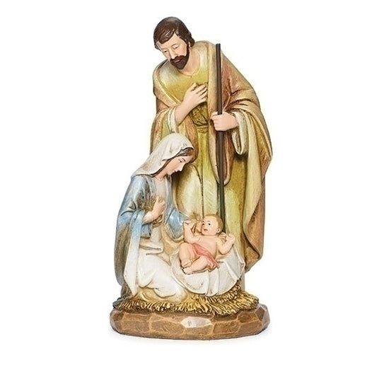 Holy Family Carved Wood Look 8"