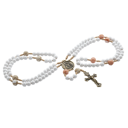 Holy Family Couple's Rosary ( White ) - Unique Catholic Gifts