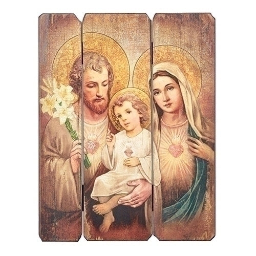 Holy Family Wall Sacred Hearts Panel 15" - Unique Catholic Gifts