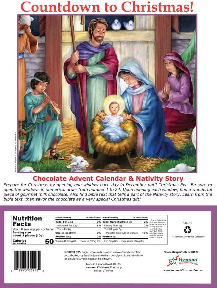 Holy Manger Chocolate Advent Calendar & Nativity Story