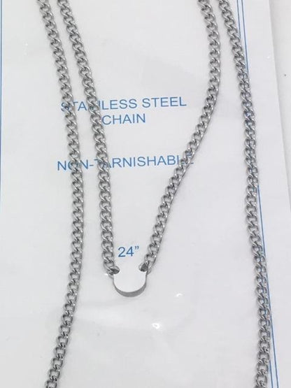 Stainless Steel Silver Chain Carded 30" - Unique Catholic Gifts