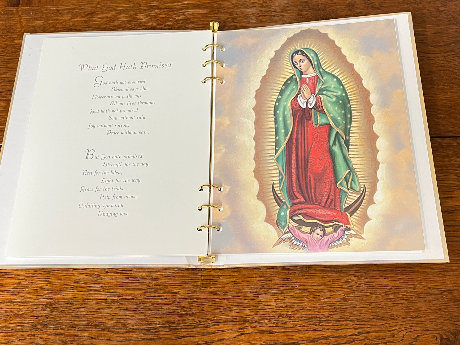 Our Lady of Guadalupe Memorial Funeral Book ( English) - Unique Catholic Gifts