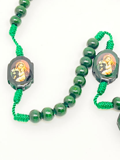 St. Joseph Green Wood Rosary - Unique Catholic Gifts