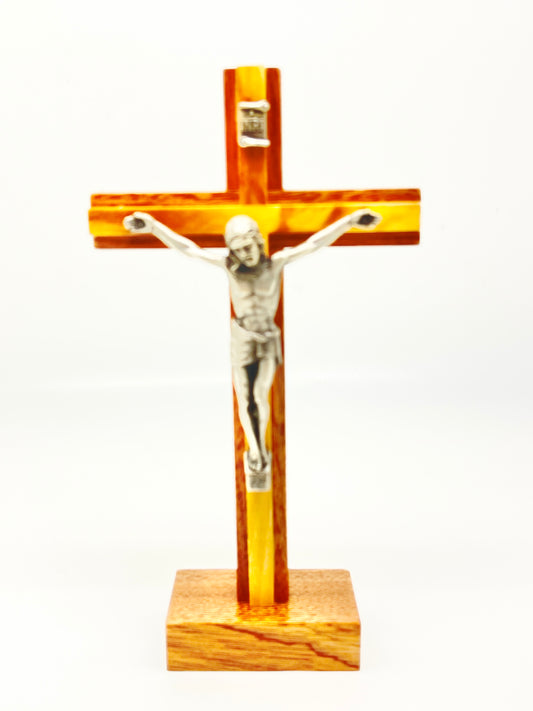 Standing Wood Crucifix 6 1/2" - Unique Catholic Gifts