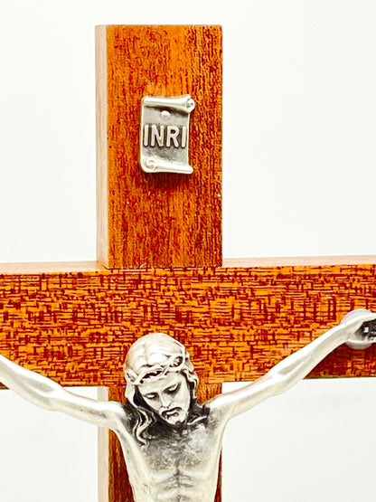 Standing Wood Crucifix 8" - Unique Catholic Gifts