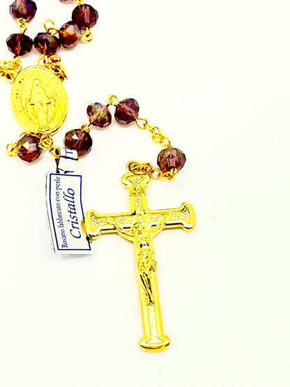 Italian Amethyst and Gold Rosary - Unique Catholic Gifts