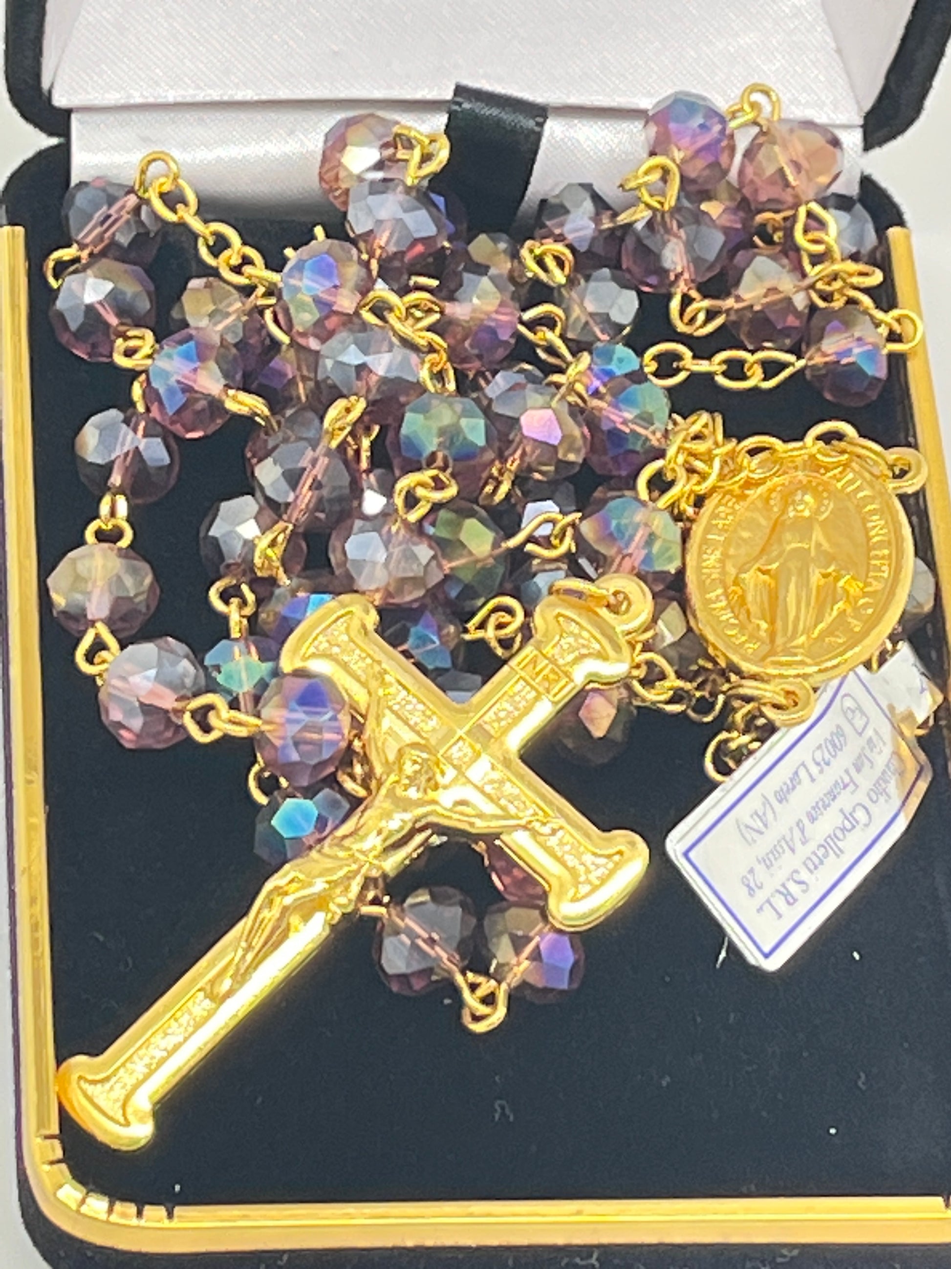 Italian Amethyst and Gold Rosary - Unique Catholic Gifts