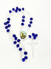 St. Michael Chaplet Silver with Blue Crystal Beads - Unique Catholic Gifts