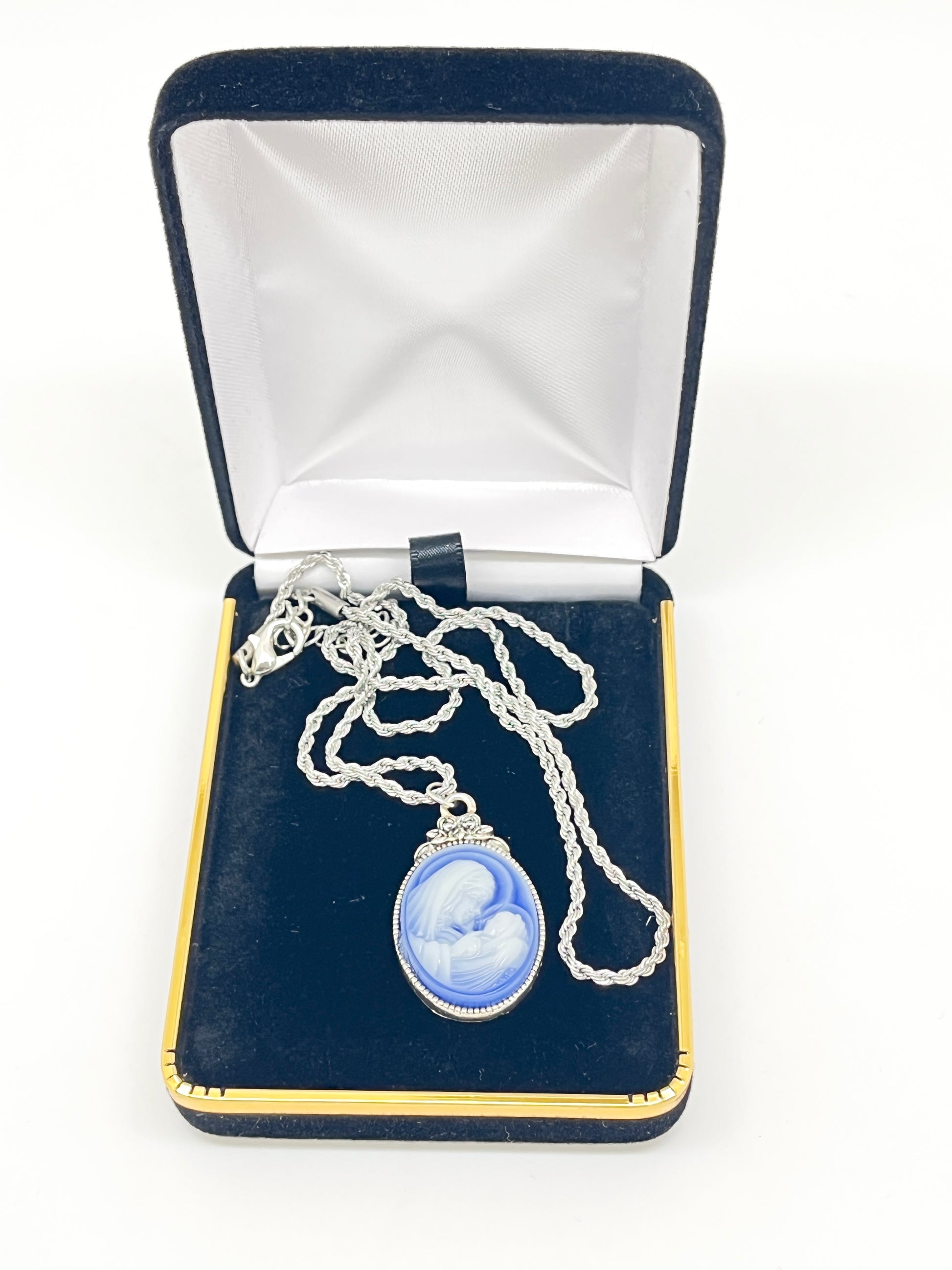 Madonna and Child Cameo Pendant 1" - Unique Catholic Gifts