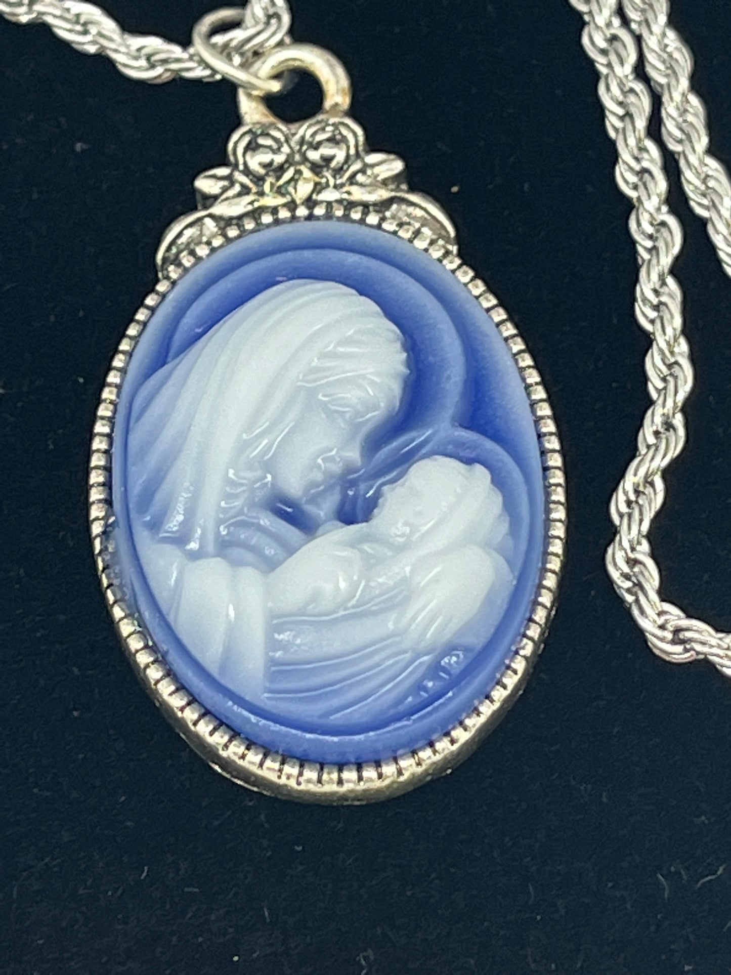 Madonna and Child Cameo Pendant 1" - Unique Catholic Gifts