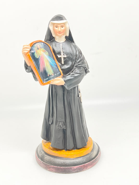 St Faustina Statue Spanish 8" - Unique Catholic Gifts