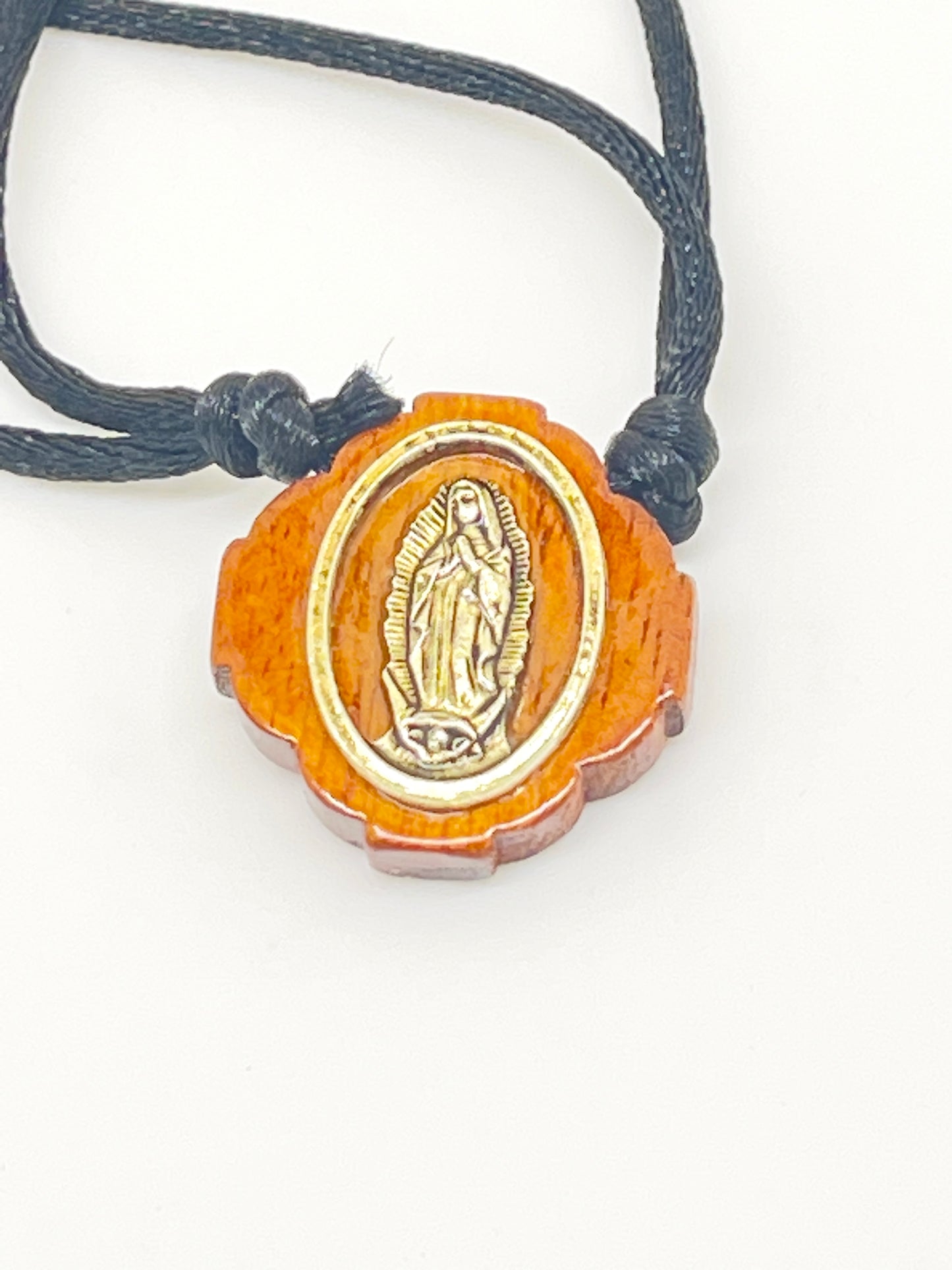 Our Lady of Guadalupe Cross Necklace  (Slip knot) - Unique Catholic Gifts