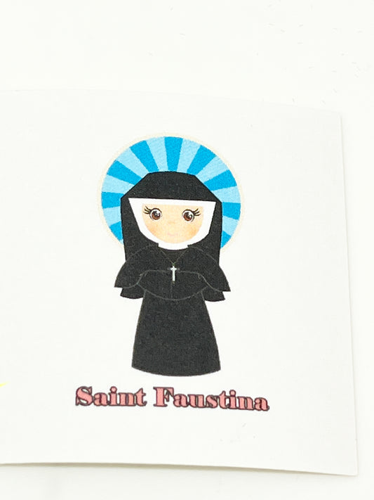 St. Faustina Collectable Sticker 2" x 2" - Unique Catholic Gifts