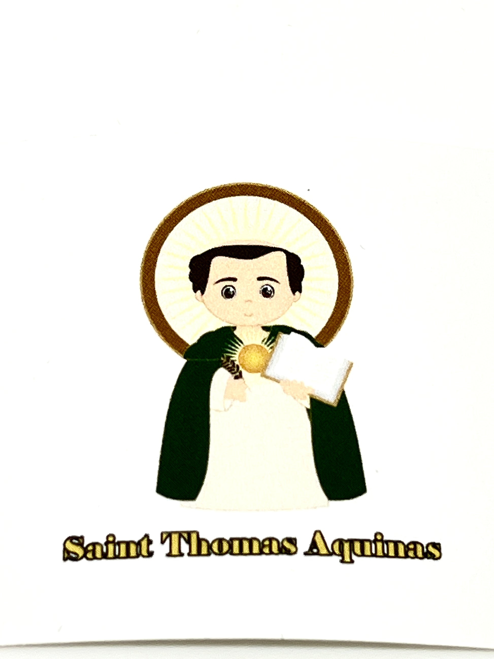 St. Thomas Aquinas Collectable Sticker 2" x 2" - Unique Catholic Gifts