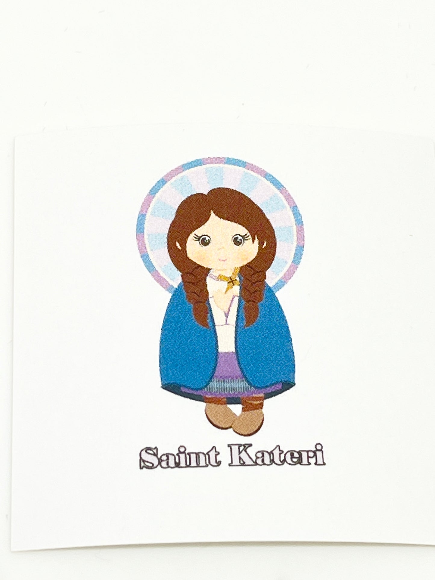 St. Kateri Collectable Sticker 2" x 2" - Unique Catholic Gifts