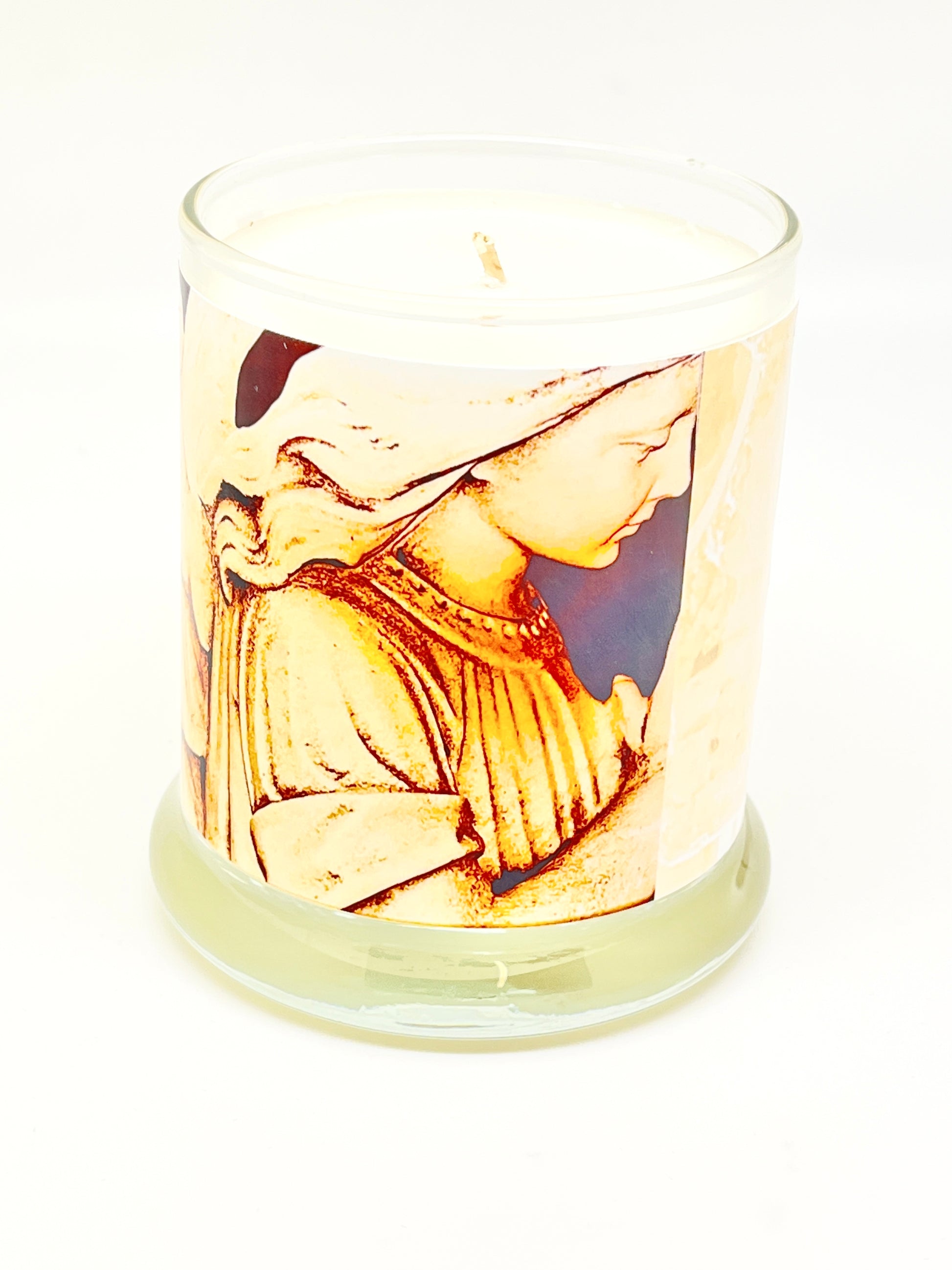 St. Michael the Archangel Warrior  Candle. 3 1/2" Angelica Scent - Unique Catholic Gifts