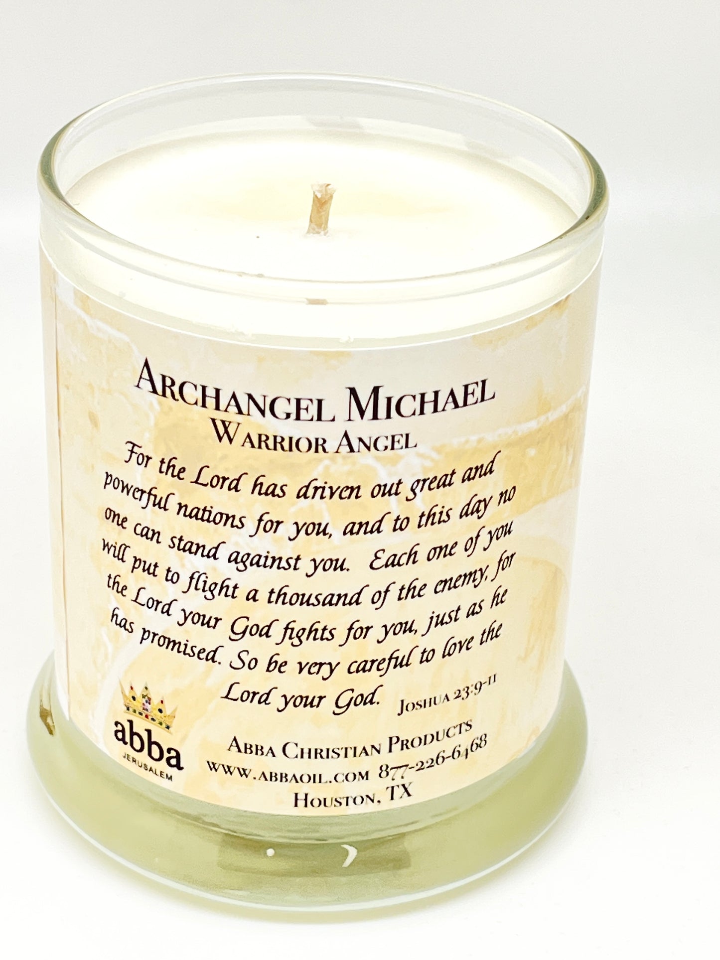 St. Michael the Archangel Warrior  Candle. 3 1/2" Angelica Scent - Unique Catholic Gifts