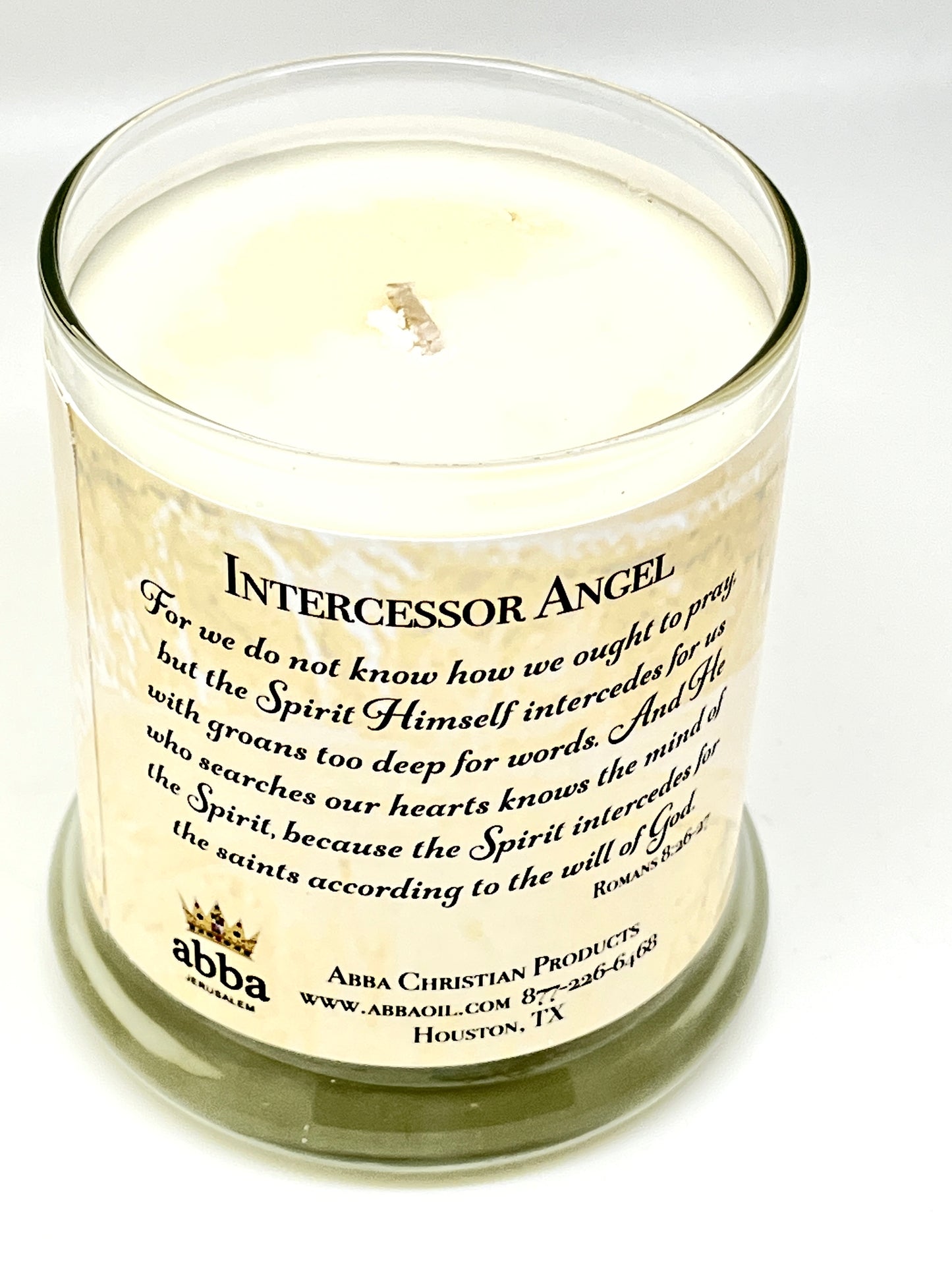 Intercessor Angel Candle 3 1/2" Angelica Scent - Unique Catholic Gifts