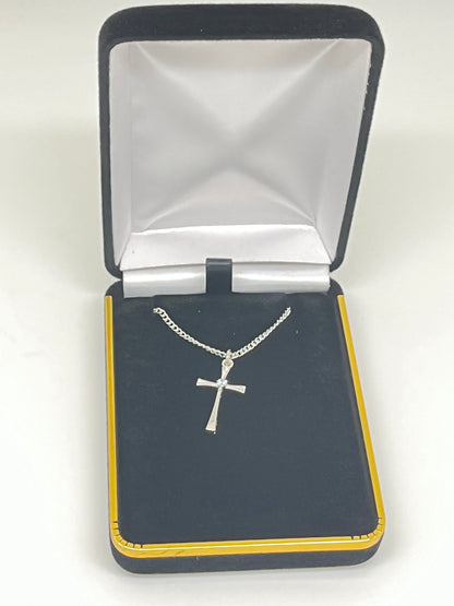 Blue Sapphire Cross Necklace - Unique Catholic Gifts