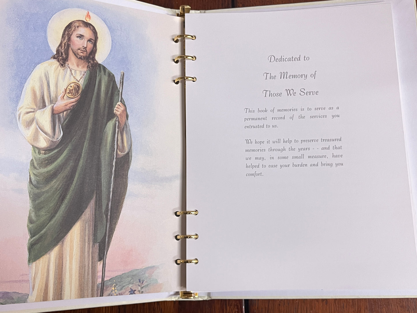 Saint Jude Memorial Funeral Register Book ( English) - Unique Catholic Gifts