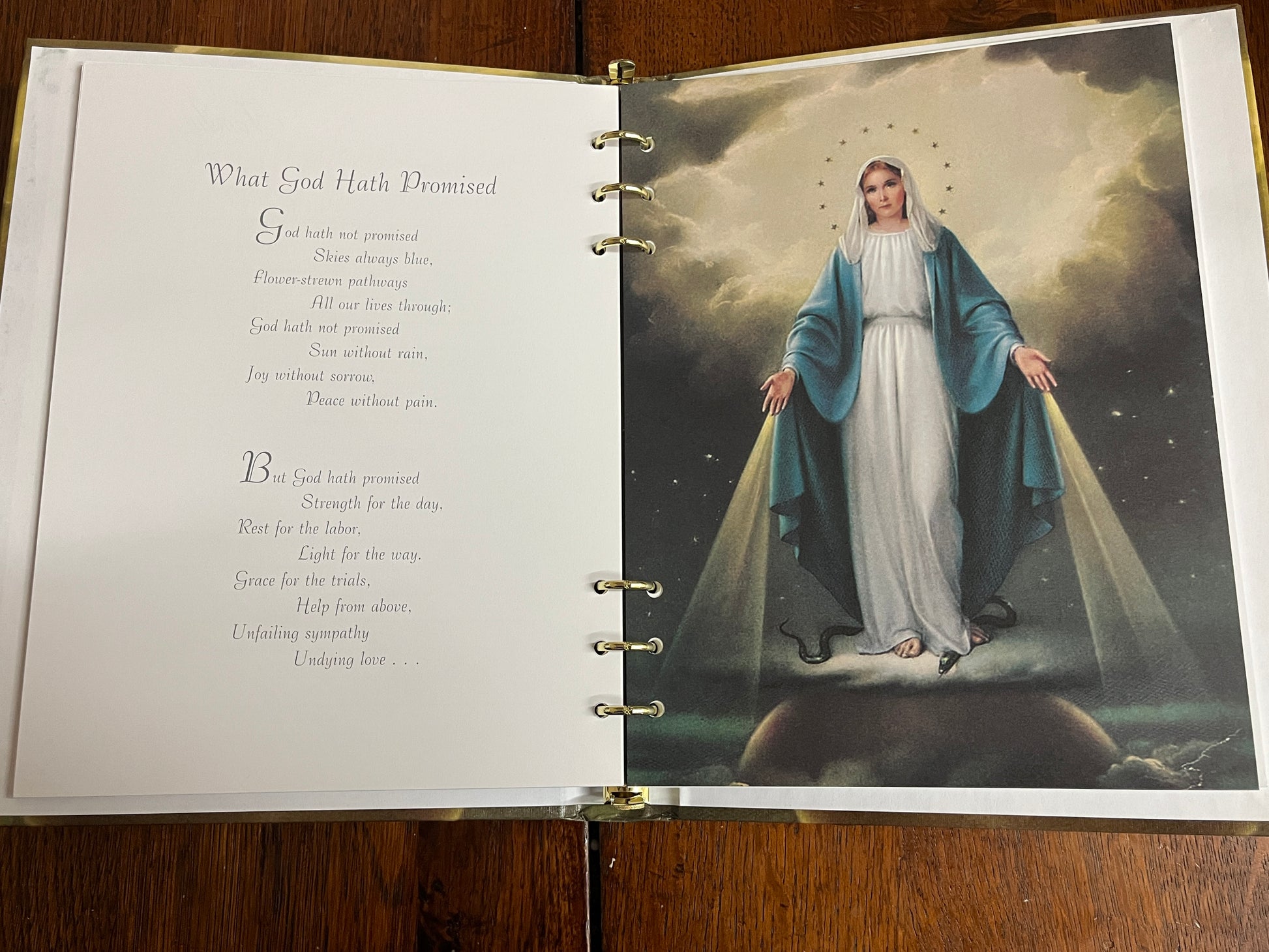 Our Lady of Grace Memorial Funeral Register Book ( English) - Unique Catholic Gifts