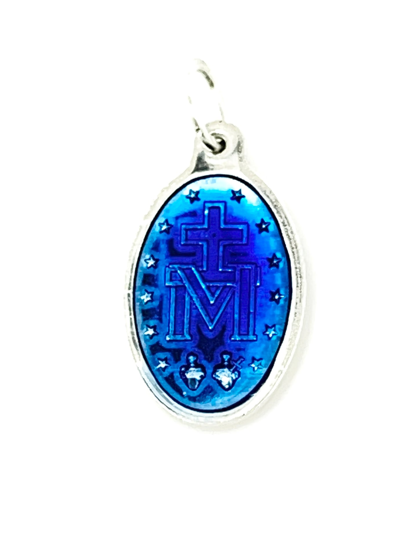 Indigo Blue Enamel Miraculous Medal from Lourdes 3/4" - Unique Catholic Gifts