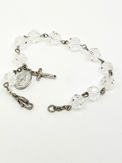 Austrian Crystal  Rosary Bracelet 8MM - Unique Catholic Gifts