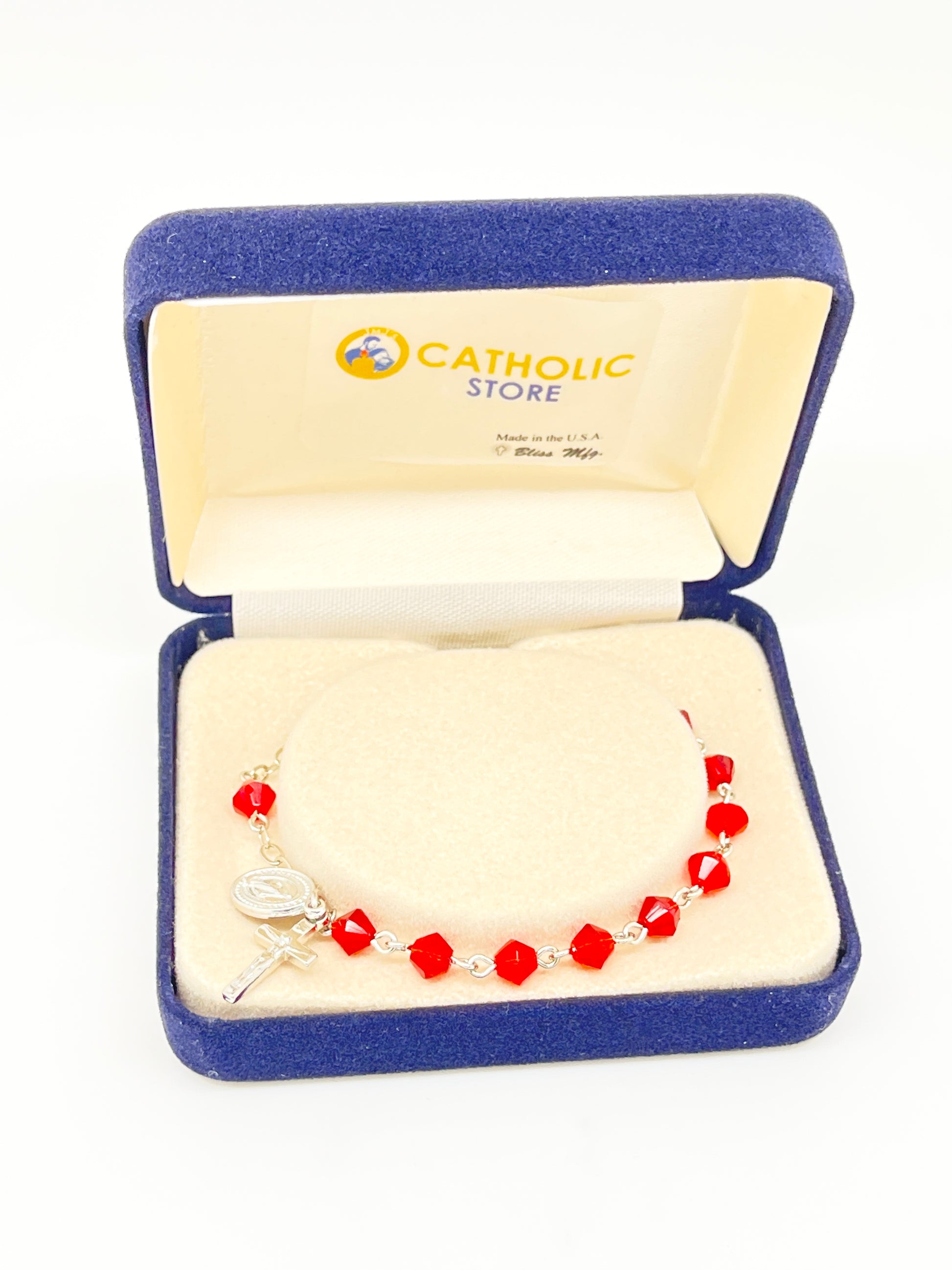 Ruby Rundell Crystal Rosary Bracelet 6MM - Unique Catholic Gifts