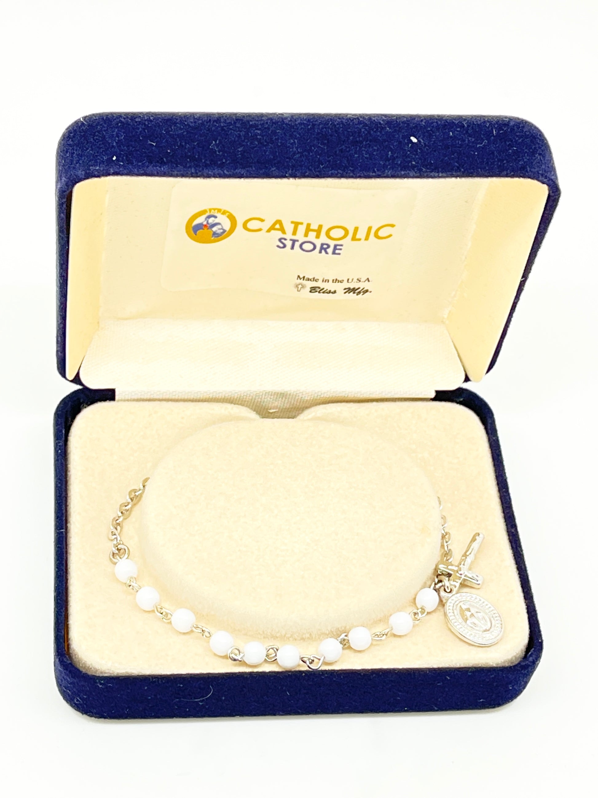 Petite White  Rosary Bracelet 4MM - Unique Catholic Gifts