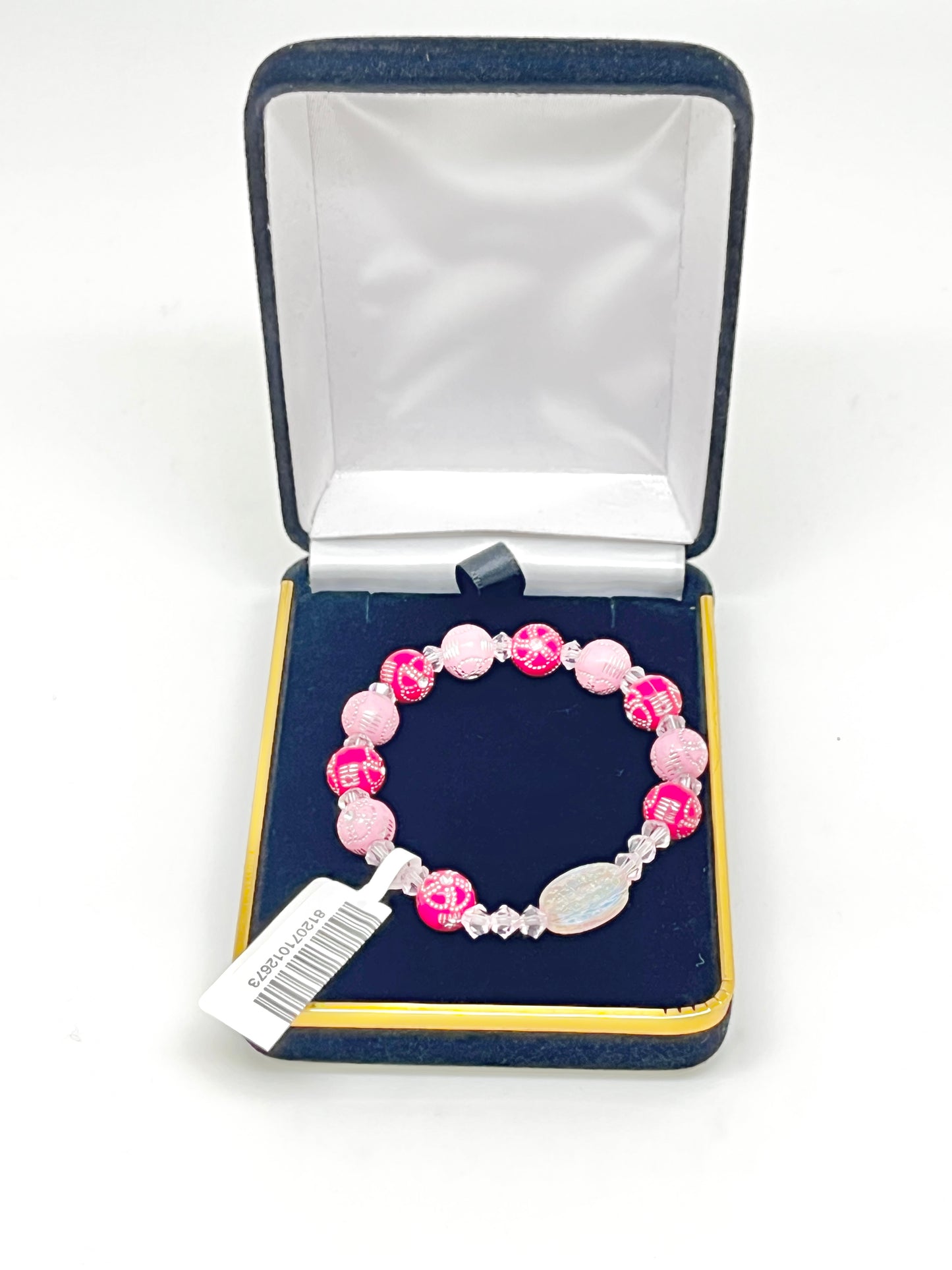 Pink Flower Acrylic Children’s Rosary Bracelet (8mm) - Unique Catholic Gifts